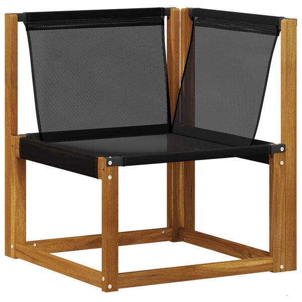 vidaXL Buiten bankenset 9 pcs Natuurlijk en Zwart Massief Acaciahout