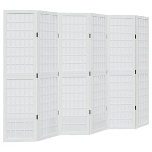 vidaXL Kamerscherm met 6 panelen massief paulowniahout wit