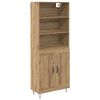 vidaXL Hoge kast 2 pcs Artisan Eiken 69,5 x 34 x 180 cm Bewerkt hout