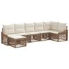 vidaXL Tuinbankenset 7 pcs Beige poly rattan