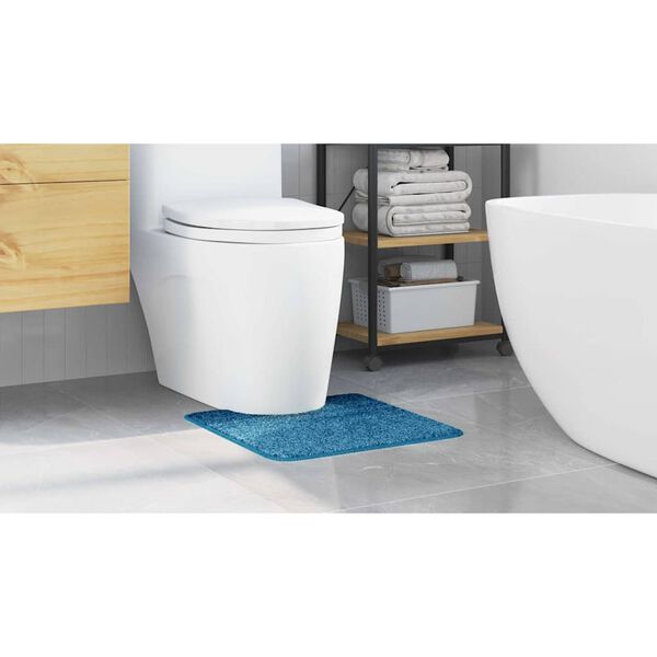 vidaXL Antislip Badmat met Toilet Cut Blauw 50 x 50 cm PP