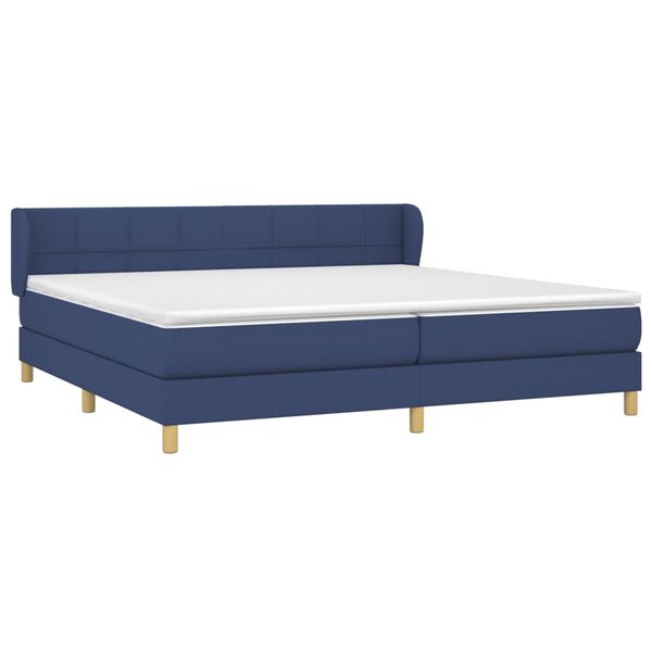 vidaXL Boxspring met matras stof blauw 200x200 cm