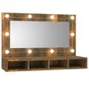 vidaXL Spiegelkast met LED-verlichting 90x31,5x62 cm gerookt eiken