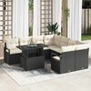 vidaXL Tuin Sofa Set met opslag 9 pcs Zwart en Cr&egrave;me poly rattan