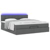 vidaXL Ottoman bed met matras en LED's 160x200cm stof donkergrijs