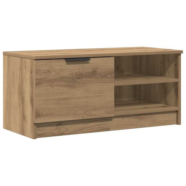 vidaXL Tv-meubel 80x35x36,5 cm bewerkt hout artisanaal eikenkleur