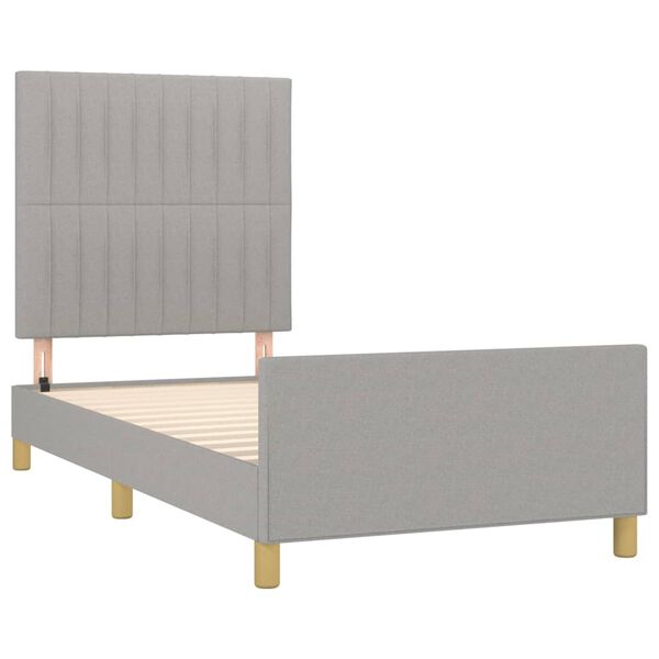 vidaXL Bedframe zonder matras 90x200 cm stof lichtgrijs