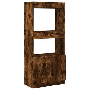 vidaXL Hoge kast 63x33x140 cm bewerkt hout gerookt eikenkleurig
