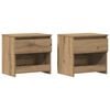 vidaXL Nachtkastjes 2 st 40x30x39 cm bewerkt hout artisanaal eiken
