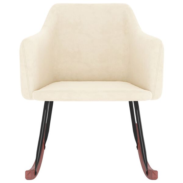 vidaXL Schommelstoel fluweel cr&egrave;mekleurig