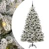 vidaXL Kunstkerstboom met 300 LED Groen en Wit 210 cm PVC en Metaal