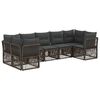 vidaXL Tuinbankenset 7 st 7-Aantal zitplaatsen Grijs poly rattan