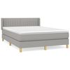 vidaXL Boxspring met matras stof lichtgrijs 140x190 cm