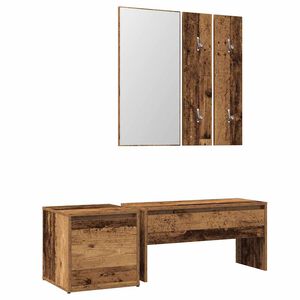 vidaXL Halmeubelset bewerkt hout oud houtkleurig