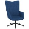 vidaXL Relaxstoel met voetenbank stof blauw
