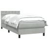 vidaXL Boxspring met matras fluweel lichtgrijs 100x210 cm