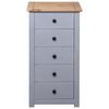 vidaXL Dressoir Panama Range 46x40x89 cm grenenhout grijs