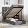 vidaXL Ottoman bed met matras en LED's 90x190cm kunstleer grijs