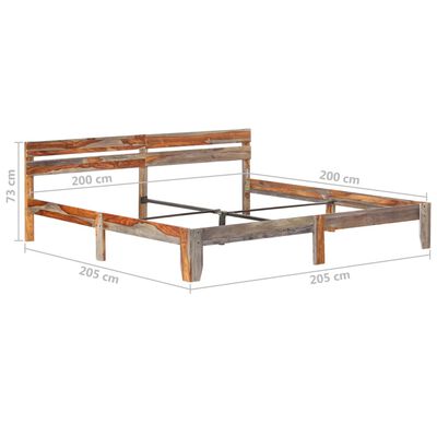 vidaXL Bedframe zonder matras massief hout 200x200 cm