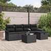 vidaXL Tuinbankenset met kussen met opslag 6 pcs Zwart poly rattan