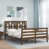 vidaXL Bedframe met hoofdbord massief hout honingbruin 140x190 cm