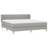 vidaXL Boxspring met matras stof lichtgrijs 160x200 cm