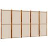 vidaXL Kamerscherm met 5 panelen 350x180 cm taupe