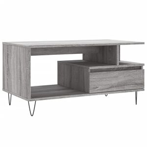 vidaXL Salontafel 90x49x45 cm bewerkt hout grijs sonoma