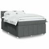 vidaXL Boxspring met matras stof donkergrijs 140x190 cm