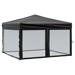 vidaXL Partytent inklapbaar met zijwanden 3x3 m zwart