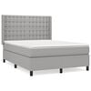 vidaXL Boxspring met matras stof lichtgrijs 140x190 cm