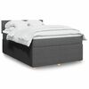 vidaXL Boxspring met matras stof donkergrijs 140x190 cm
