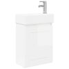 vidaXL Badkamermeubel met kraan Hoogglans Wit 45,5 x 22,5 x 84 cm