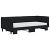 vidaXL Slaapbank onderschuifbed en matrassen 90x190 cm fluweel zwart
