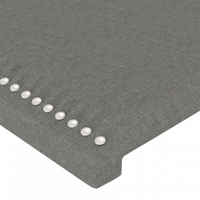 vidaXL Bedframe met hoofdbord stof donkergrijs 90x190 cm