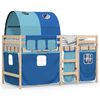 vidaXL Kinderhoogslaper met tunnel 90x190 cm massief grenenhout blauw
