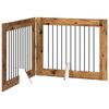 vidaXL Opvouwbaar hondenhek met standaards 2 st Oud hout 200,5 cm
