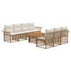 vidaXL Tuinbankenset 8 st Natuurlijk en Cr&egrave;me Wit poly rattan