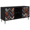 vidaXL Tv-meubel OMMEN 102 x 33 x 51 cm Zwart eiken Bewerkt hout