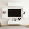 vidaXL 8-delige Tv-meubelset bewerkt hout wit