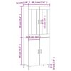 vidaXL Hoge kast 69,5x34x180 cm bewerkt hout grijs sonoma eikenkleurig
