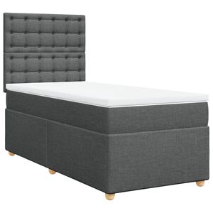 vidaXL Boxspring met matras stof donkergrijs 80x200 cm