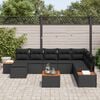 vidaXL Tuinbankenset met kussen met opslag 9 pcs Zwart Polyrattan