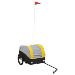 vidaXL Fietstrailer 30 kg ijzer zwart en geel