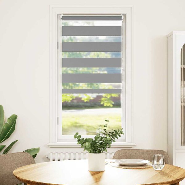 vidaXL Zebra rolgordijn 80,9 x 150 cm stofbreedte 76,7 cm grijs