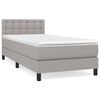 vidaXL Boxspring met matras stof lichtgrijs 90x190 cm