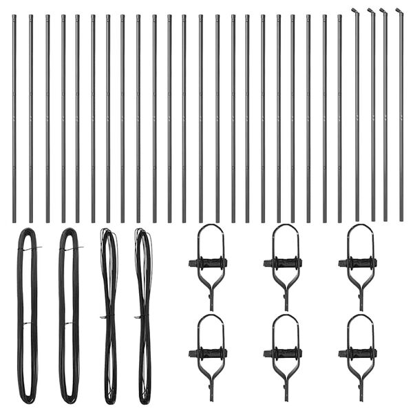 vidaXL Afrasteringspaal 26 pcs Grijs 3,2 x 3,2 x 210 cm