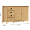 vidaXL Dressoir Hill 130x40x80 cm massief grenenhout honingbruin