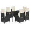 vidaXL 7-delige Tuinset met kussens poly rattan zwart