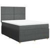 vidaXL Boxspring met matras stof donkergrijs 140x190 cm